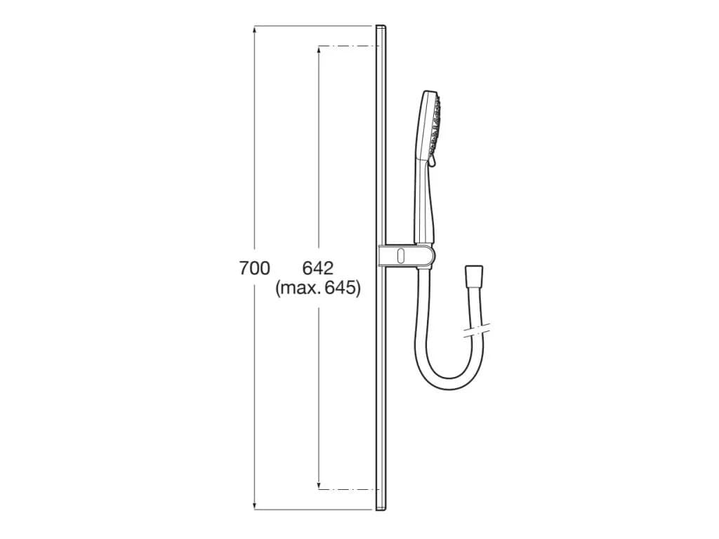 Roca Coloana de dus Roca, Gama Stella, para cu 3 jeturi, suport mobil, bara dus 70cm, furtun 1.7m, negru