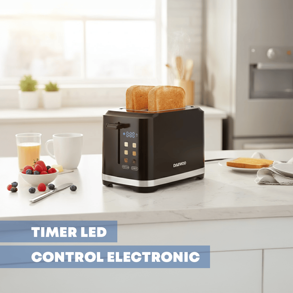 Daewoo SDA Prajitor de paine Prajitor de paine Daewoo DBTCT80B | 800W, Display LED, Cool Touch, Negru