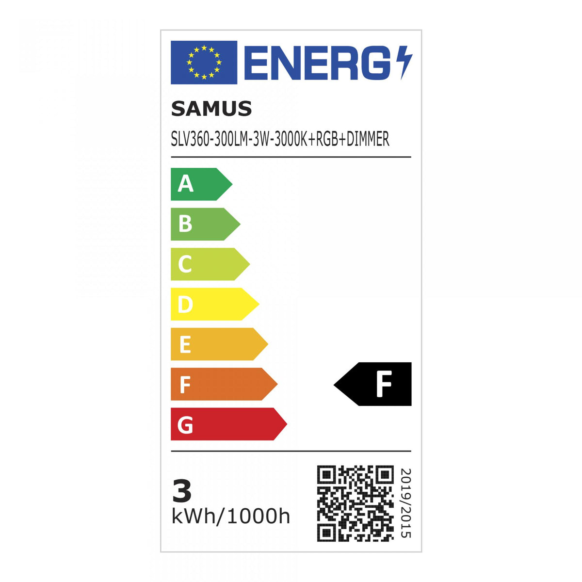 Lampa LED Samus SLV360-300LM-3W-3000K+RGB+DIMMER | 3W, 300LM, 3000K, RGB, Dimmer
