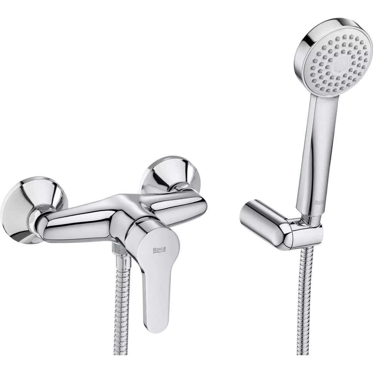 Roca Baterie Set Baterie Dus Roca Arola 2in1 A5A206AC0K | Crom, Para Dus, Furtun