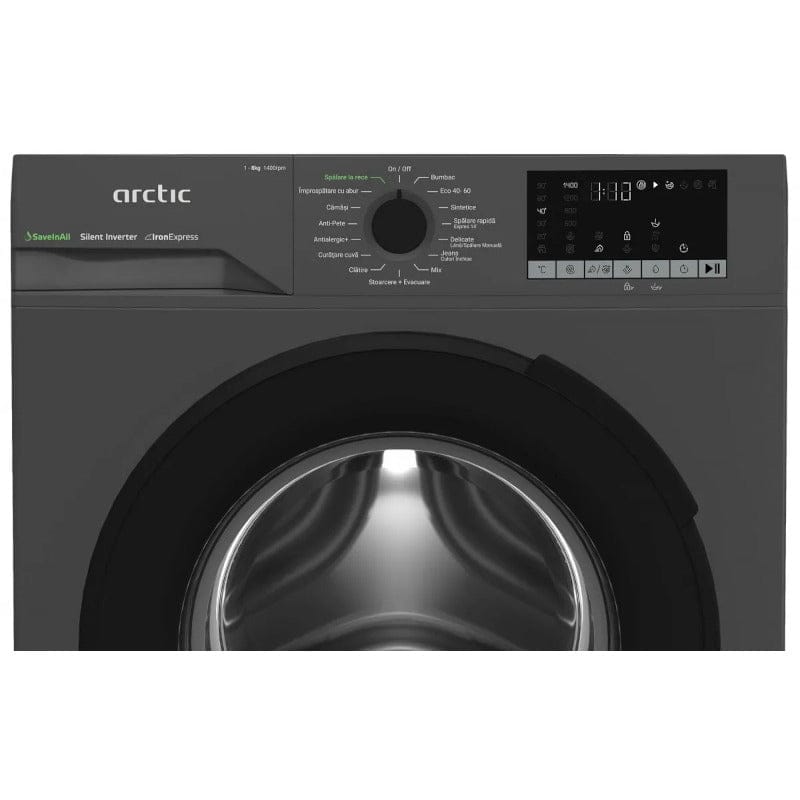 ARCTIC Masina de spalat rufe Masina de spalat rufe Arctic APLM2WFSU28411A | 8kg, 1400 RPM, Clasa A, Inverter, ExtraSteam, Antracit, 60x54.6x84.5cm