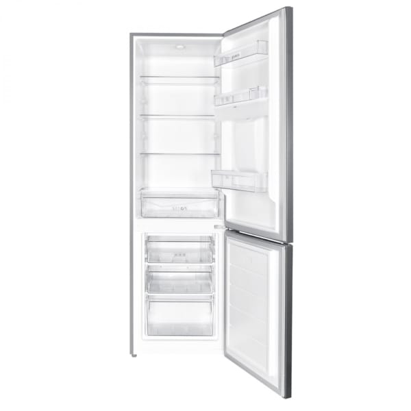 Samus Combina frigorifica Combina Frigorifica Samus SCX344ED, 260 l, Termostat Reglabil, Clasa energetica E, 3 sertare la congelator, H 180 cm, Inox/Argintiu