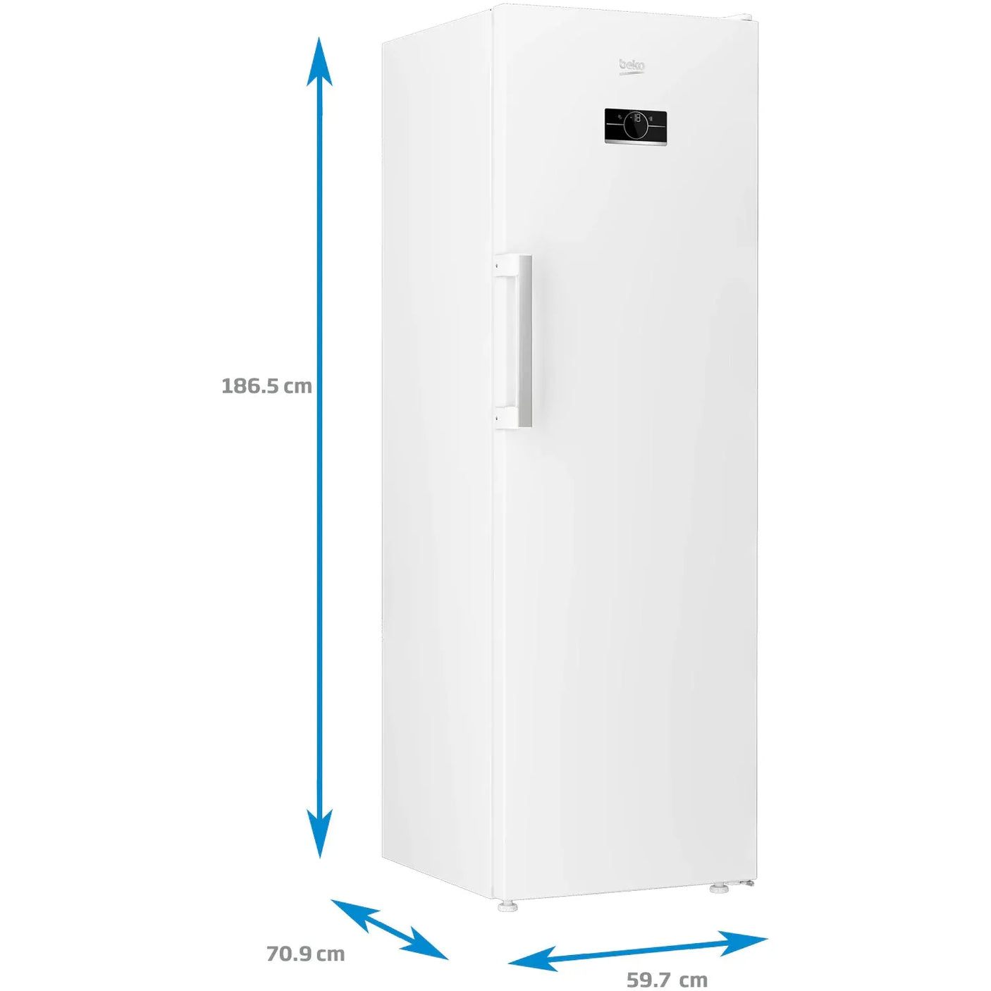 Beko Congelator vertical Congelator Vertical Beko B5RFNE314W | 286L, NoFrost, Clasa E, Alb