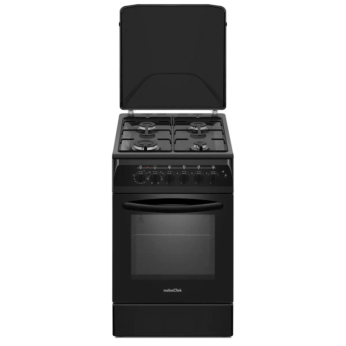 Nobeltek Aragaz Aragaz Nobeltek NLT 5604N/E1 | 50x60cm, Gaz + Cuptor Electric cu Ventilator, Negru, 50x60x85cm