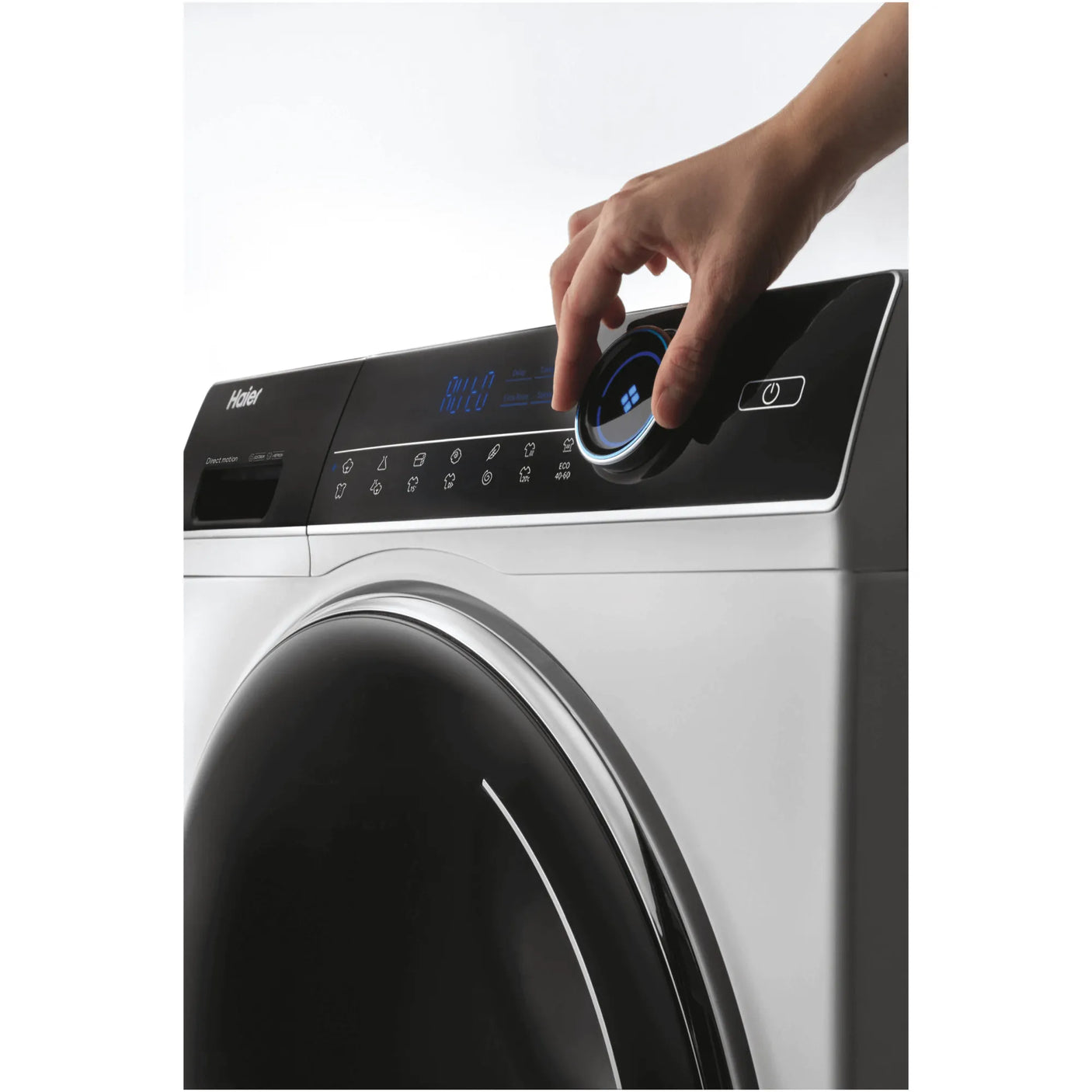 HAIER Masina de spalat cu uscator Haier, Motor Direct Motion, 12+8 kg, clasa A (spalare), 1400 rpm, iRefresh, ABT, Drum light, Dual Spray, Pillow Drum, display Led cu Touch control, Smart Detecting, alba - usa neagra