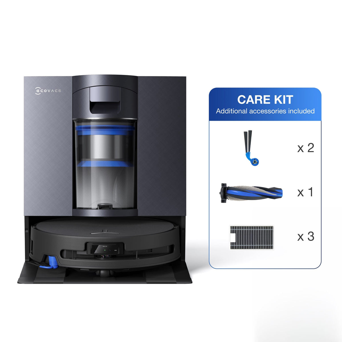 Ecovacs Aspirator robot Aspirator Robot Ecovacs DEEBOT X11S OmniCyclone + Care Kit | 30000Pa, Statie fara sac, PowerBoost, Negru