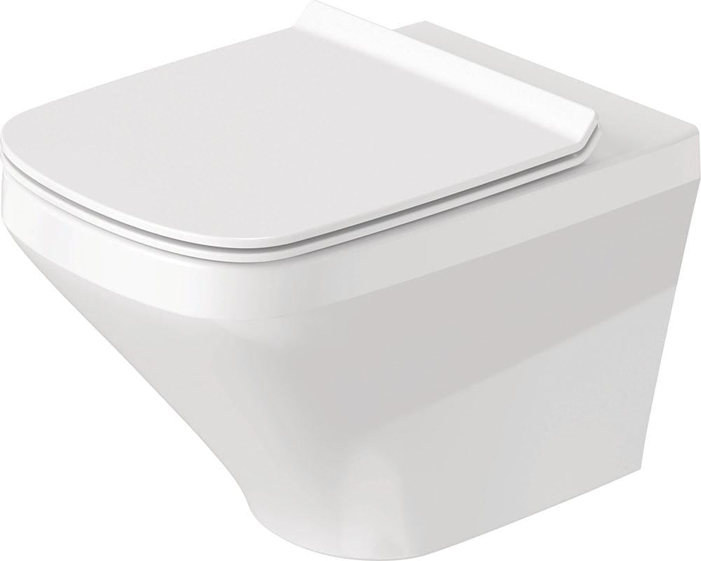 Duravit Vas wc + capac Duravit, Toilet wall-mounted DuraStyle,riml. Seat and cover with soft closure, suspendat, evacuare orizontala, cu capac (0063790000), soft close, alb