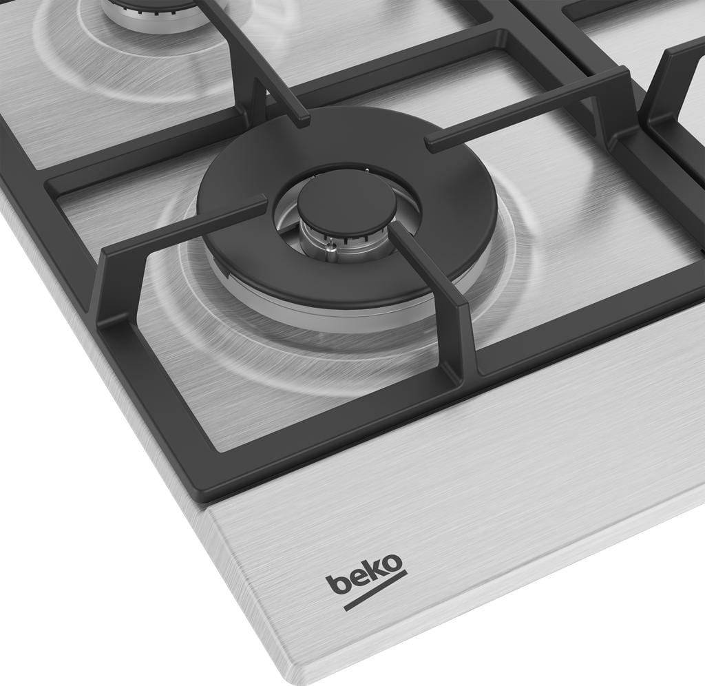 PC-Doc.ro Plita pe gaz Plita pe gaz Beko HIAW 64225 SX | 60cm, 4 arzatoare, Wok, Inox