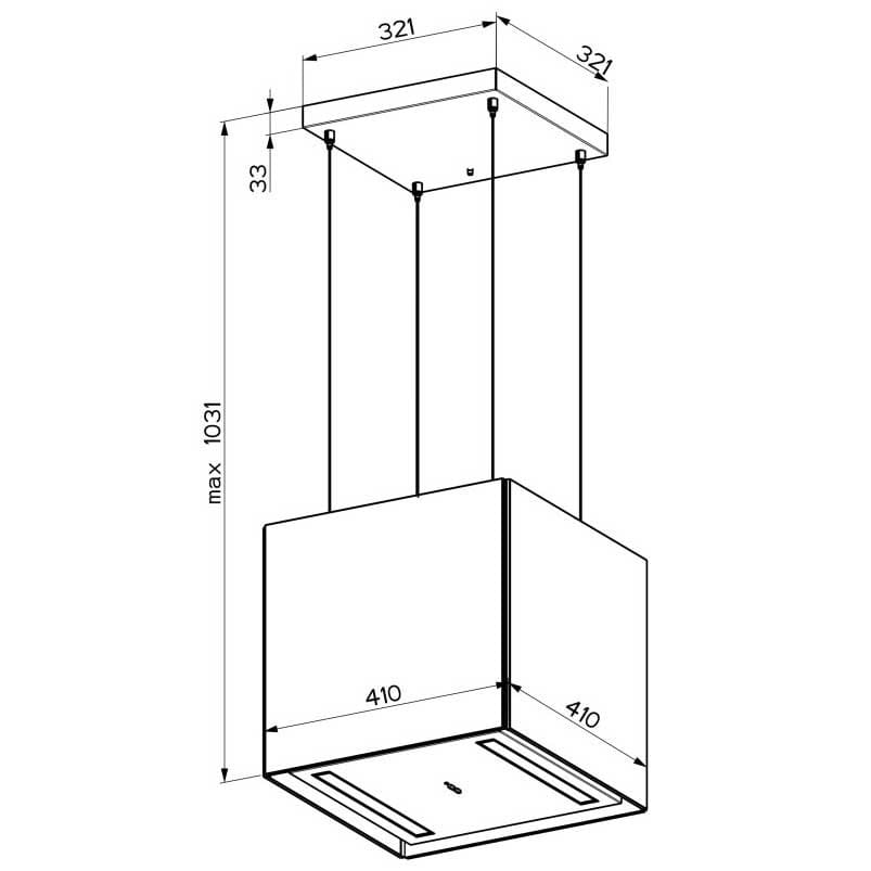 Faber Hota decorativa Hota insula Faber 345.0607.589 | Soft Cube, Grey London, 680 m3/h, 69 dB