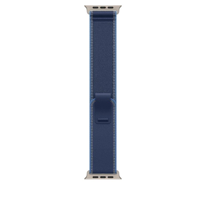 APPLE Apple Watch 49mm Blue/Bright Blue Trail Loop - M/L - Natural Titanium Finish