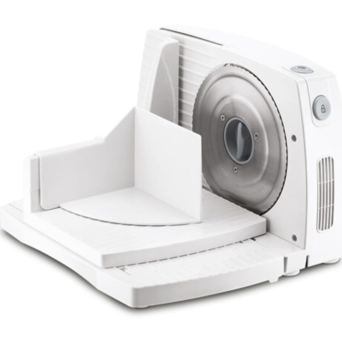 Zelmer Feliator Zelmer, 150W,lama inox 170 mm, lama suplimentara pt alimente mai dure, reglaj grosime, protectie, tava pt alimente, alb