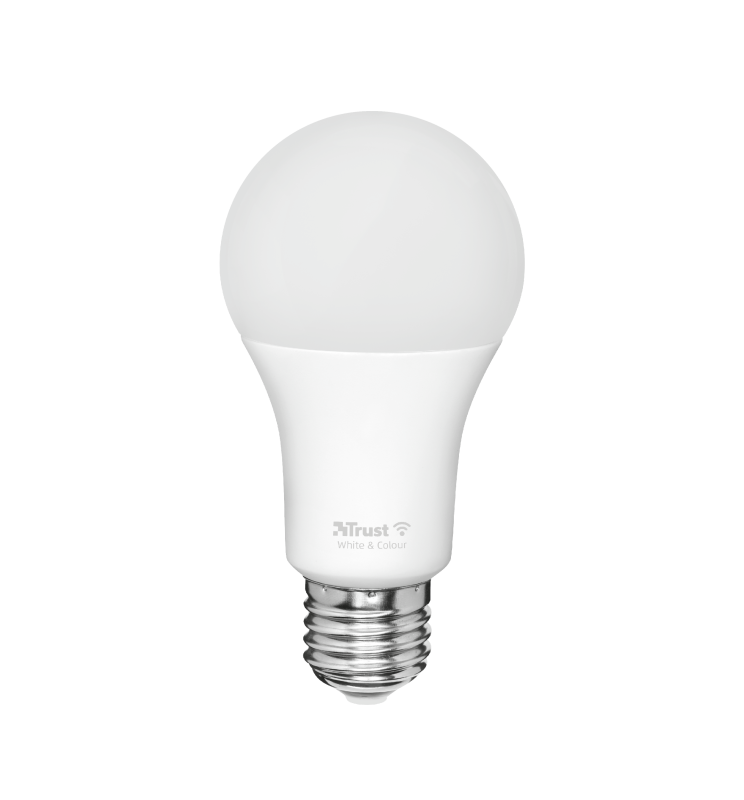 Pachet 2 becuri Trust LED RGBCW WiFi, E27luminozitate 806 lm, clasa energetica A+