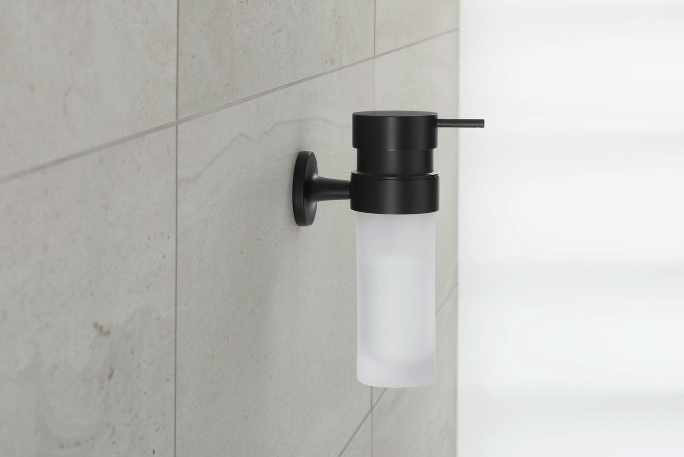 Duravit Suport cu pahar Duravit, Soap dispenser Starck T, black matt incl. white frosted glass, montare pe perete, fixare ascunsa, metal/sticla, negru mat