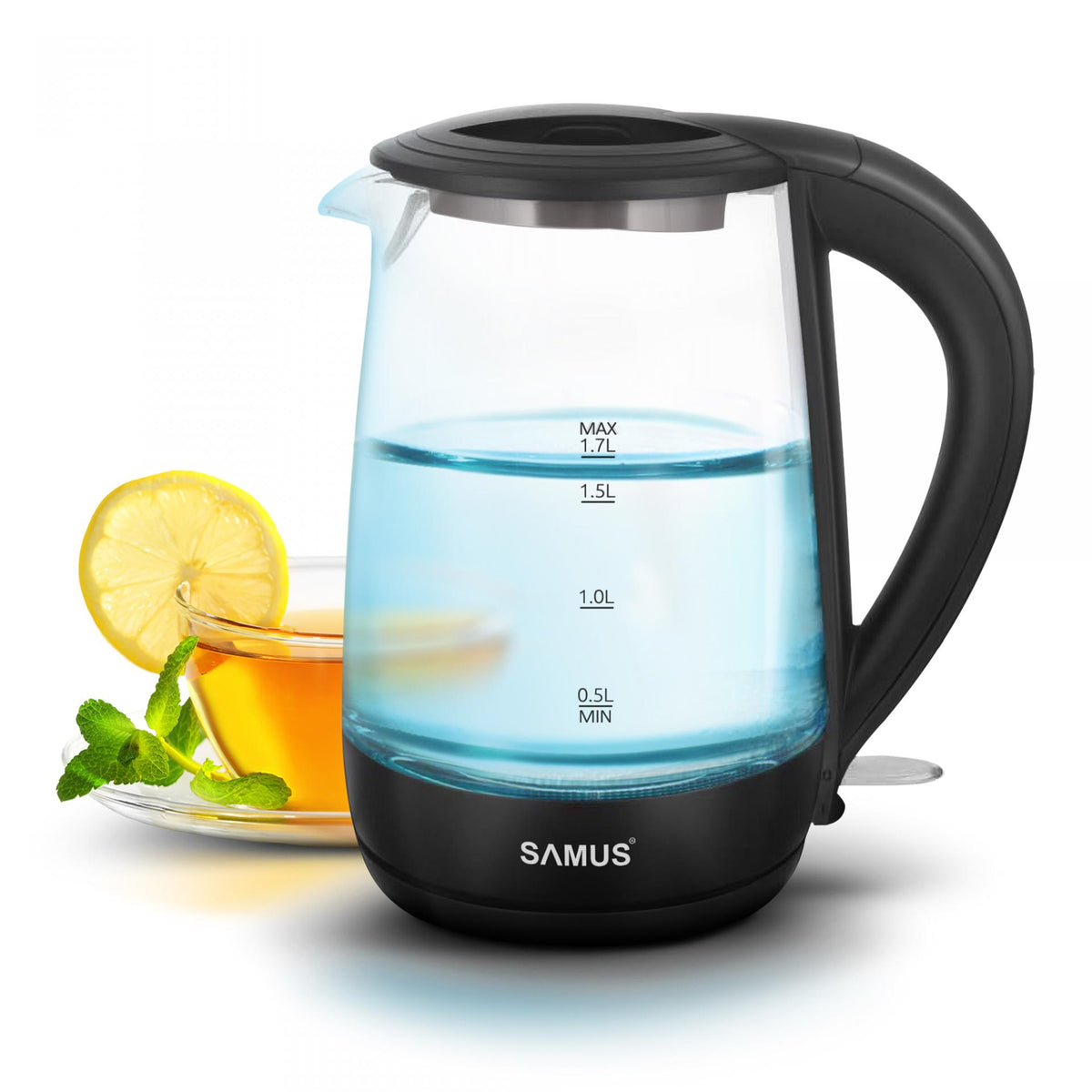 Fierbator Samus AQUABELLE | 2200W, 1.7L, Inox, LED