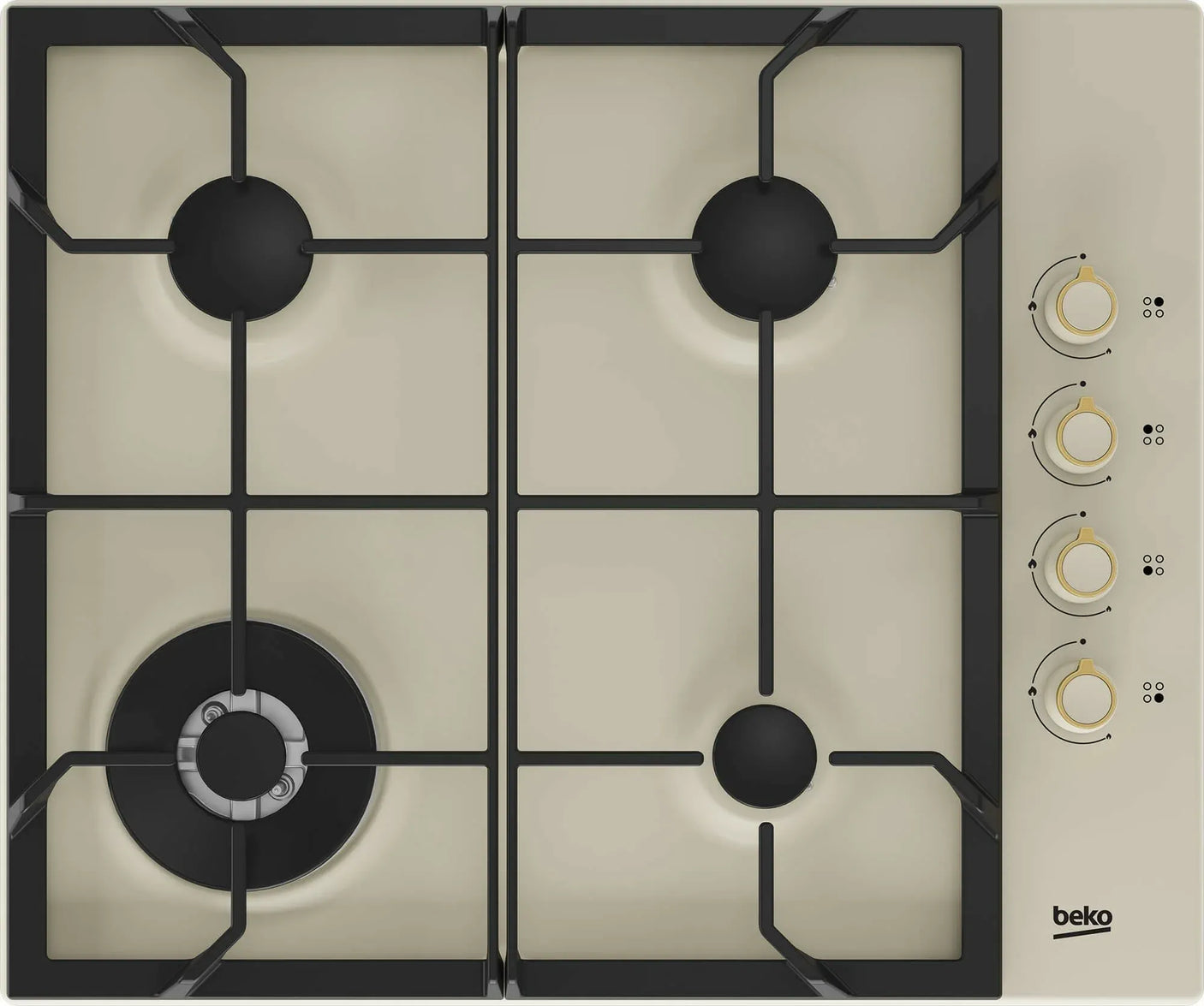Beko Plita pe gaz Plita pe gaz Beko HIGG64125SCR | 4 arzatoare, gratar fonta, wok, Retro Crem