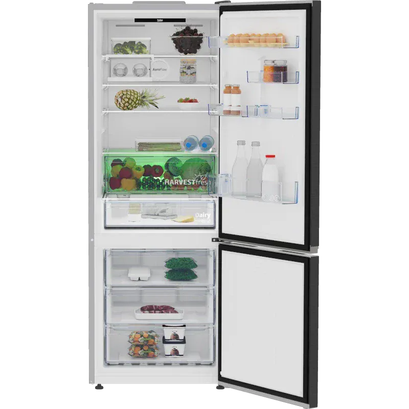 Beko Combina frigorifica Combina frigorifica Beko B3RCNE564HXBR | 490L, Clasa E, NoFrost, Dark Inox, 70x74.5x192cm