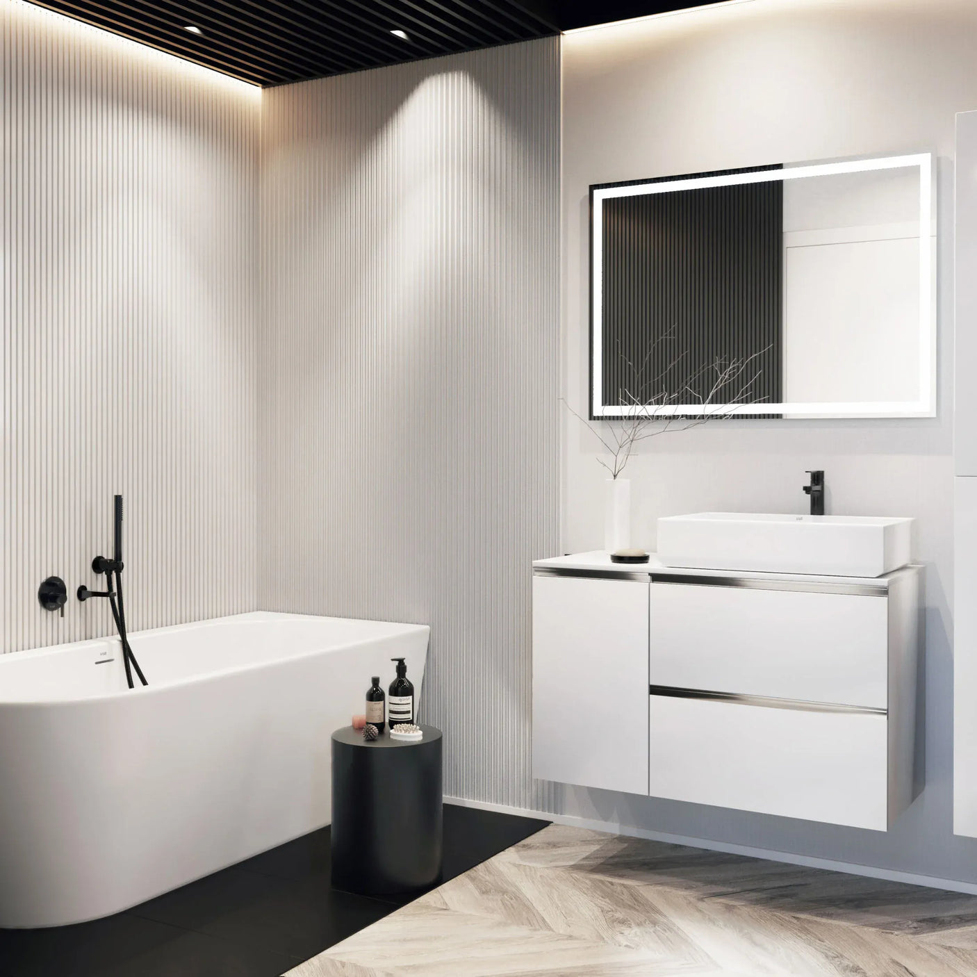 Roca Baterie lavoar Roca, Gama Naia, monocomanda, marime XL, levier metalic, cartus ceramic, fara set de evacuare, titanium black, negru