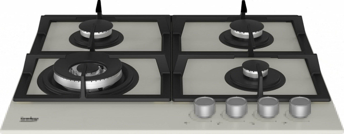 Beko Plita pe gaz Plita pe Gaz Beko HILW64225SBG | 60cm, 4 Arzatoare, Sticla Gri, Wok