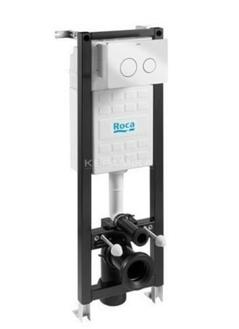 Roca Set 2 in 1 rezervor WC Roca, ECO FRAME SET K02 CHROME, cadru otel, incastrat, 1.13m, suporti perete, placa de actionare, crom