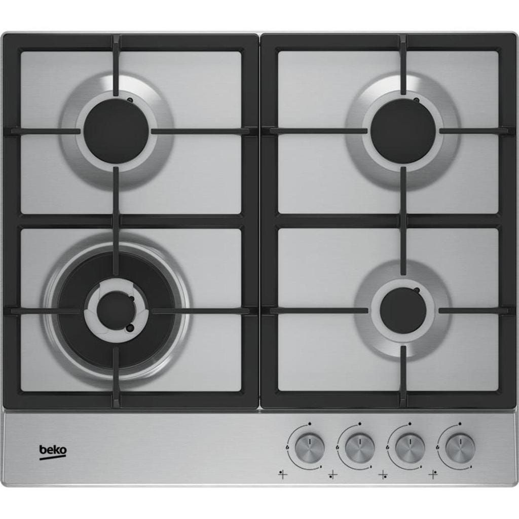 PC-Doc.ro Plita pe gaz Plita pe gaz Beko HIAW 64225 SX | 60cm, 4 arzatoare, Wok, Inox