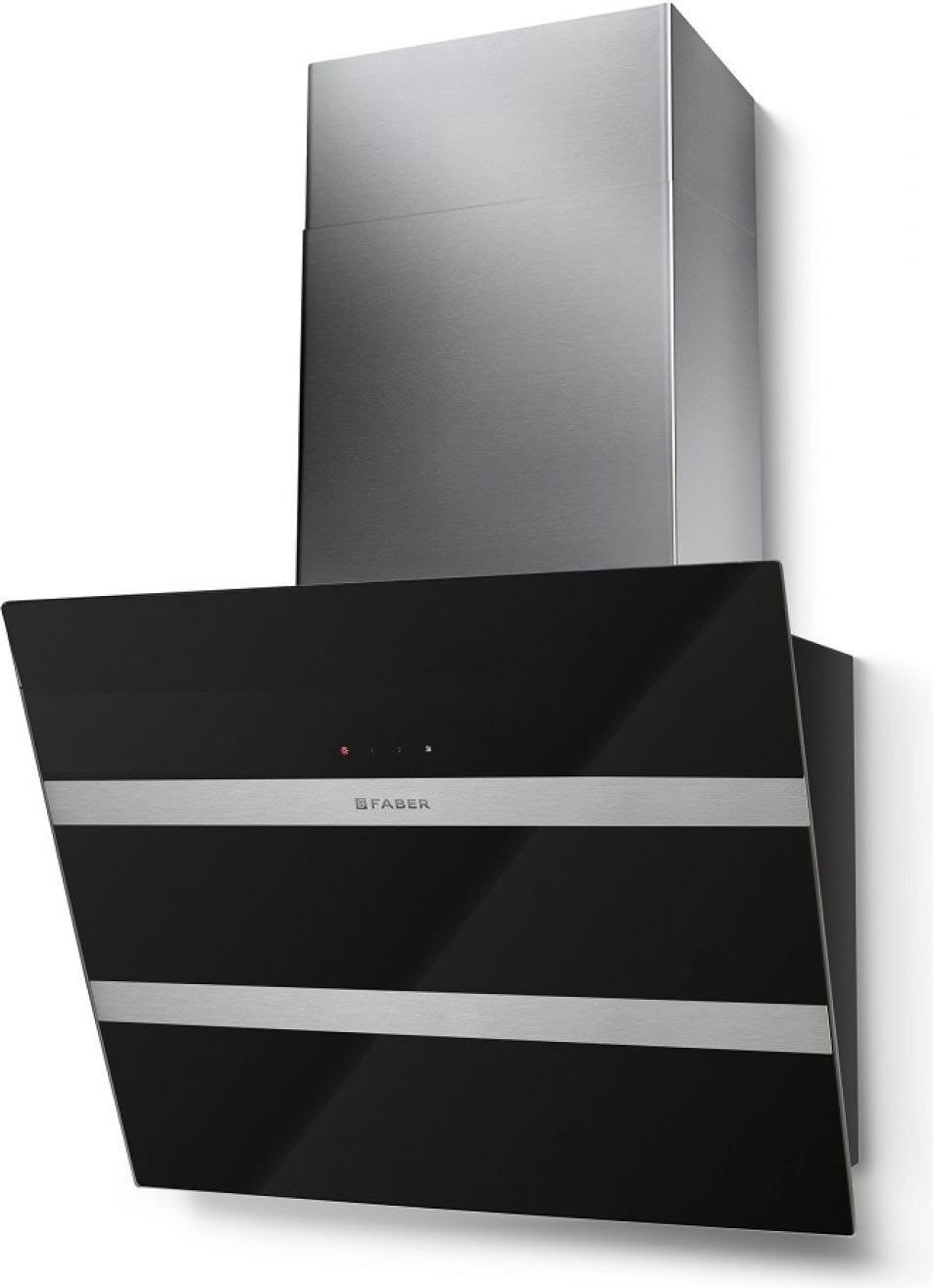 Faber B Hota tangetiala, Faber, STEELMAX EV8 LED BK/X A55, 730 m3h, 71 dB, 55 cm, LED, touch, negru-inox, B