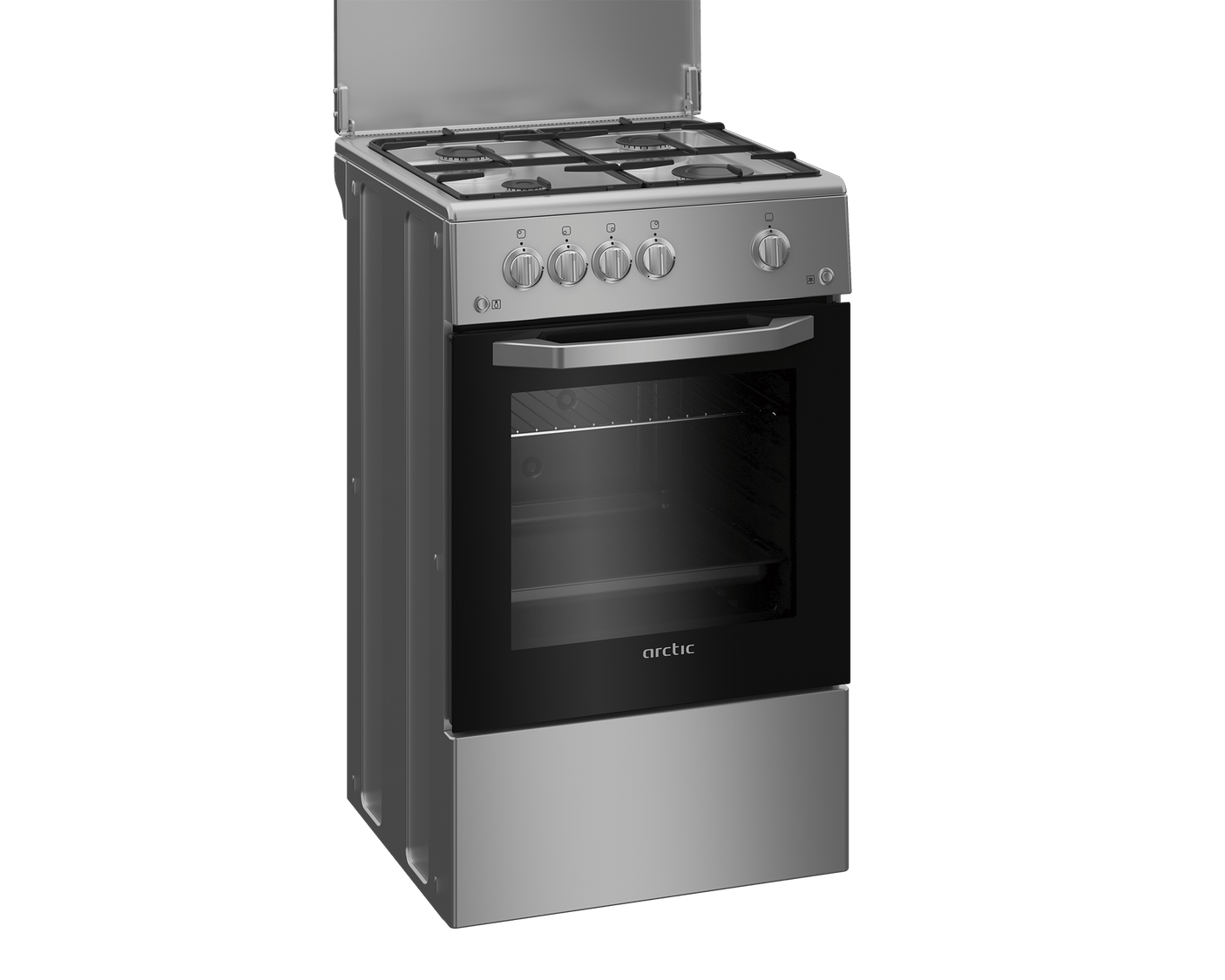 ARCTIC Aragaz Aragaz Arctic AGM5501FLS | 4 Arzatoare Gaz, 85cm, Aprindere Electrica, Argintiu, 50x50x85cm