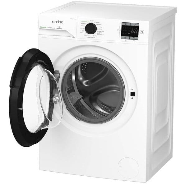 ARCTIC Masina de spalat rufe Arctic, 8kg, 1400rpm, Clasa A, Motor Silent Inverter, SaveInAll, Dispaly, ExtraSteam, RecycledTub, Alb
