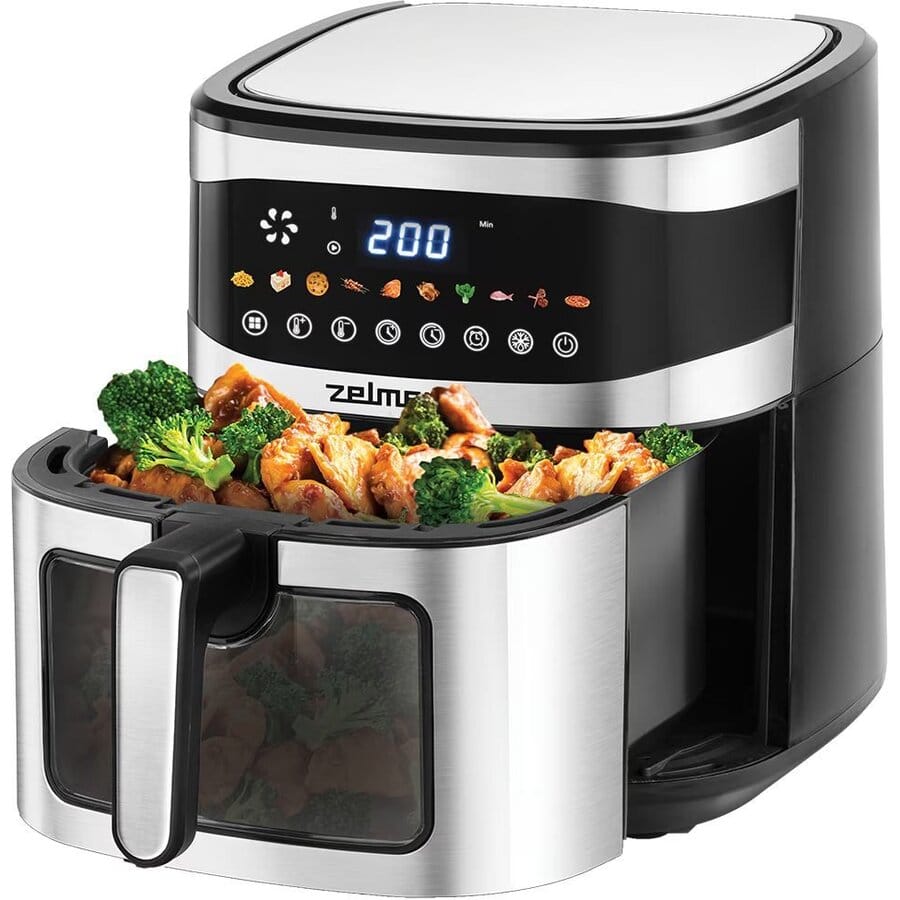 Zelmer Air Fryer Friteuza cu aer Zelmer ZAF1500 | 6.5L, 1600W, Negru/Inox