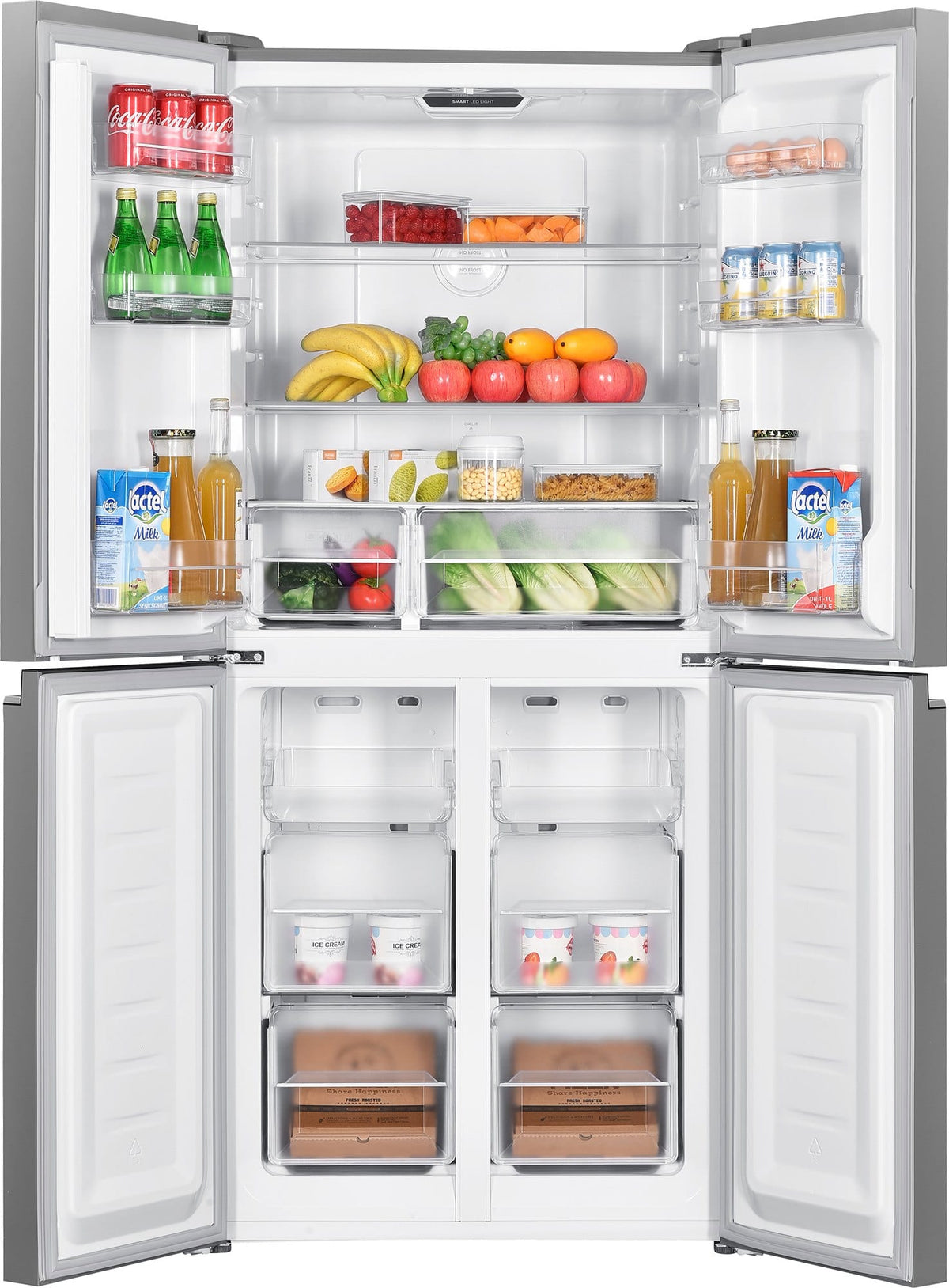 Beko Side by side Frigider Side by Side Beko GNO4031GS | 4 usi, 421L, NeoFrost, Clasa E, Sticla antracit