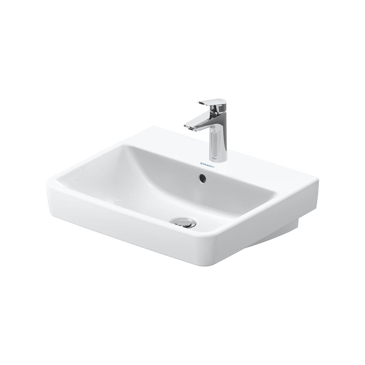 Duravit Lavoar Duravit, WB/FWB 550 mm Duravit No.1 white, w.OF,W.TP,1 TH,underneath glazed, montare pe perete, cu preaplin, gaura pt baterie, smalt pe interior, alb