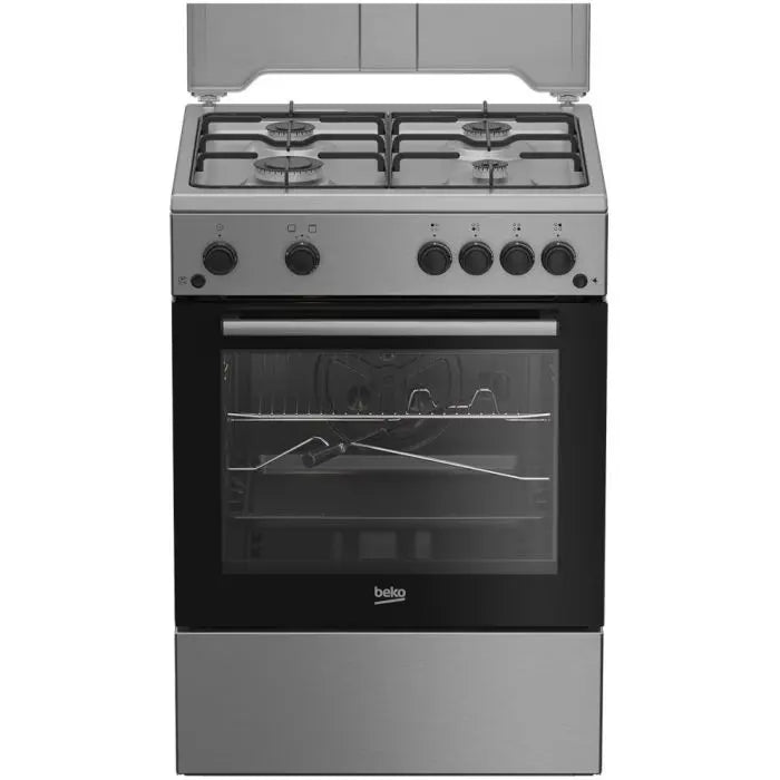 Beko Aragaz Aragaz Beko FBSHT62111GX | 4 Arzatoare, Aprindere Electrica, Grill, Rotisor, Inox, 60x60x85cm