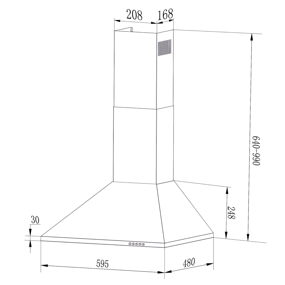 Samus Hota decorativa Hota Decorativa Samus HS660DLB | 60cm, Inox, 650m3/h