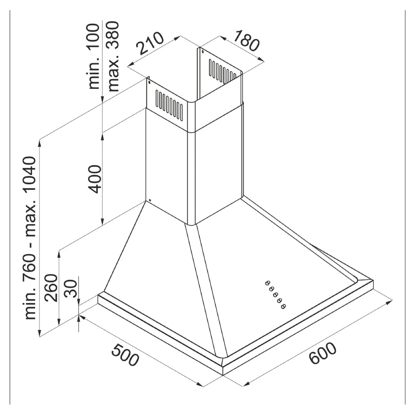 Hansa Hota semineu Hota Semineu Hansa OKC613RBH | 60cm, 403m3/h, 1 Motor, Negru