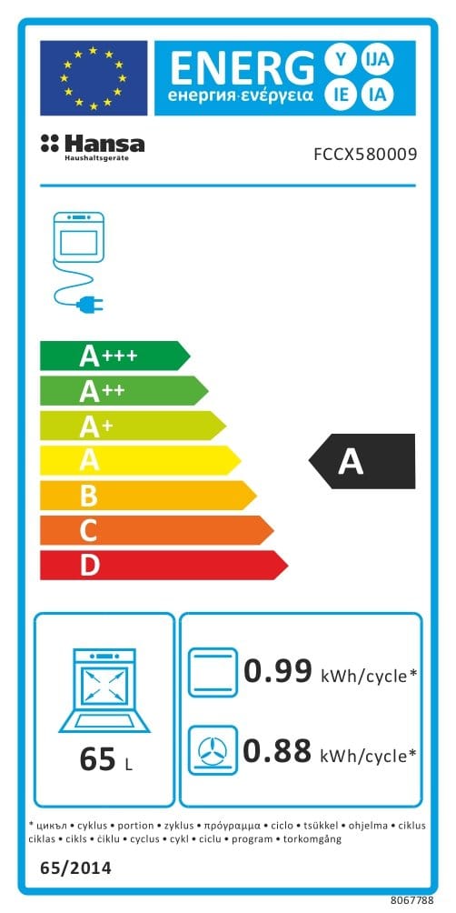 Hansa Aragaz Aragaz Electric Hansa FCCX580009 | 50cm, 4 Zone, 8 Functii, Grill, 62L, Clasa A, 50x60x85cm