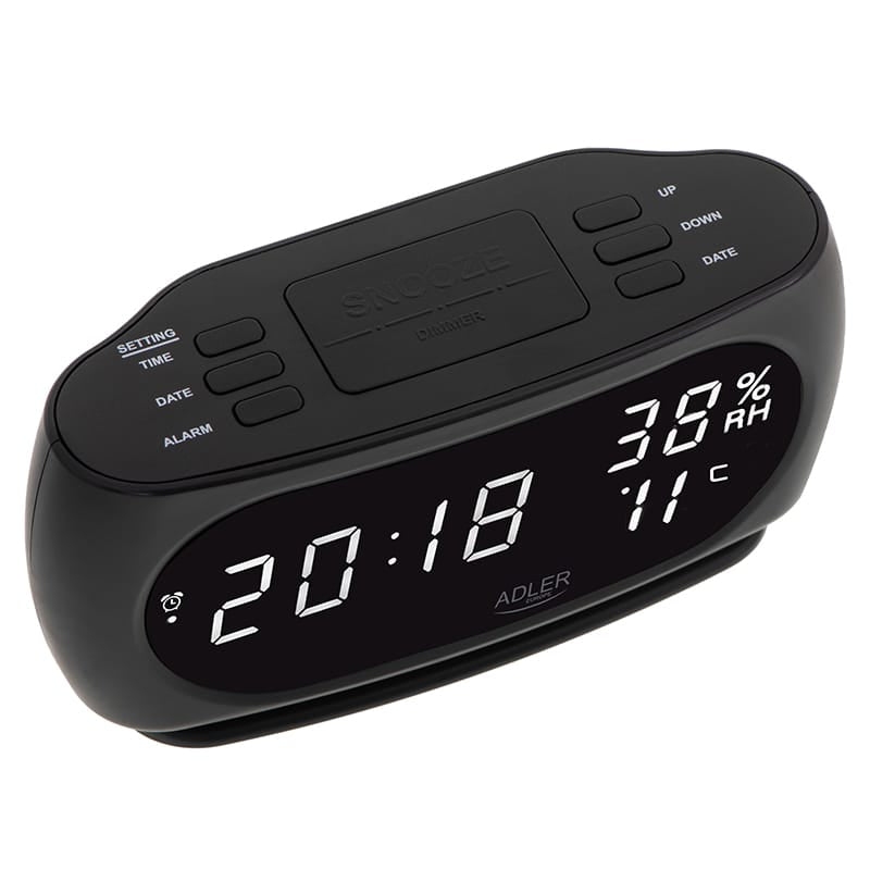 Adler Ceas Ceas Alarma Adler AD1186 | Afisare Temperatura, Umiditate, Display Digital