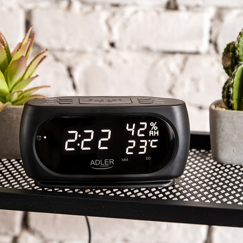 Adler Ceas Ceas Alarma Adler AD1186 | Afisare Temperatura, Umiditate, Display Digital