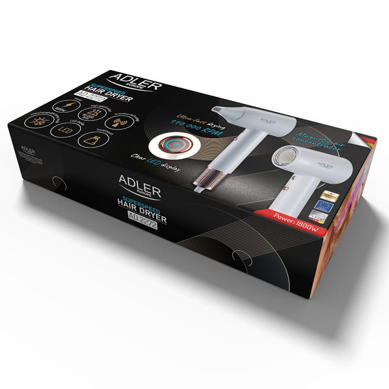Adler Uscator de par Uscator de Par Adler AD2272 | Afisaj LED, SuperSpeed, 2200W