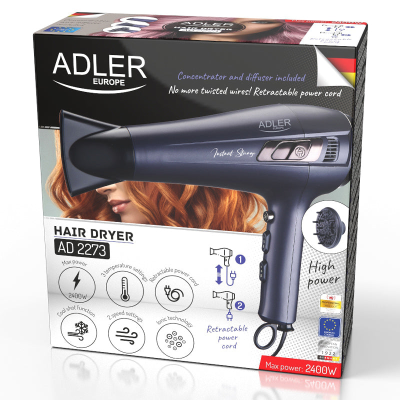 Adler Uscator de par Uscator de Par Adler AD2273 | 2400W, Cablu Retractabil