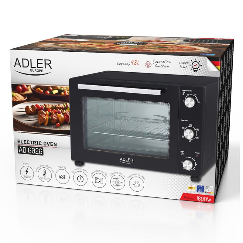 Adler Cuptor electric Cuptor Electric Adler AD6026 | 48L, 1800W, Timer, Termostat