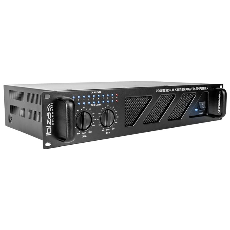 Ibiza Sound Amplificator audio Amplificator Audio Ibiza Sound AMP600-MKII | 2x480W, 4-8 Ohm, RCA/Jack, Rack 19"