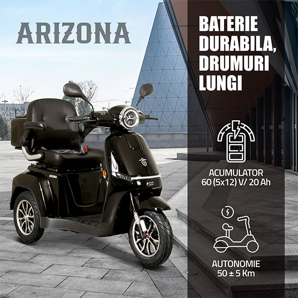 Triciclu Electric Samus Arizona-3R1-10T1000-60V20-Black | 1000W, 60V20Ah, Negru
