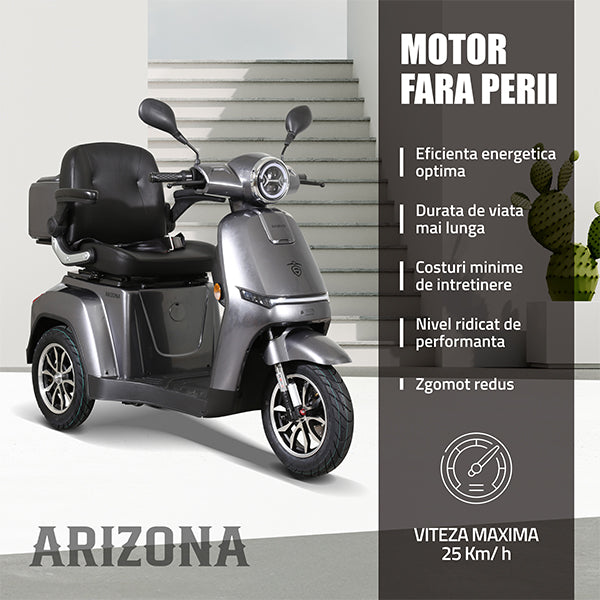 Triciclu Electric Samus Arizona-3R1-10T1000-60V20-Silver | 1000W, 60V20Ah, Argintiu