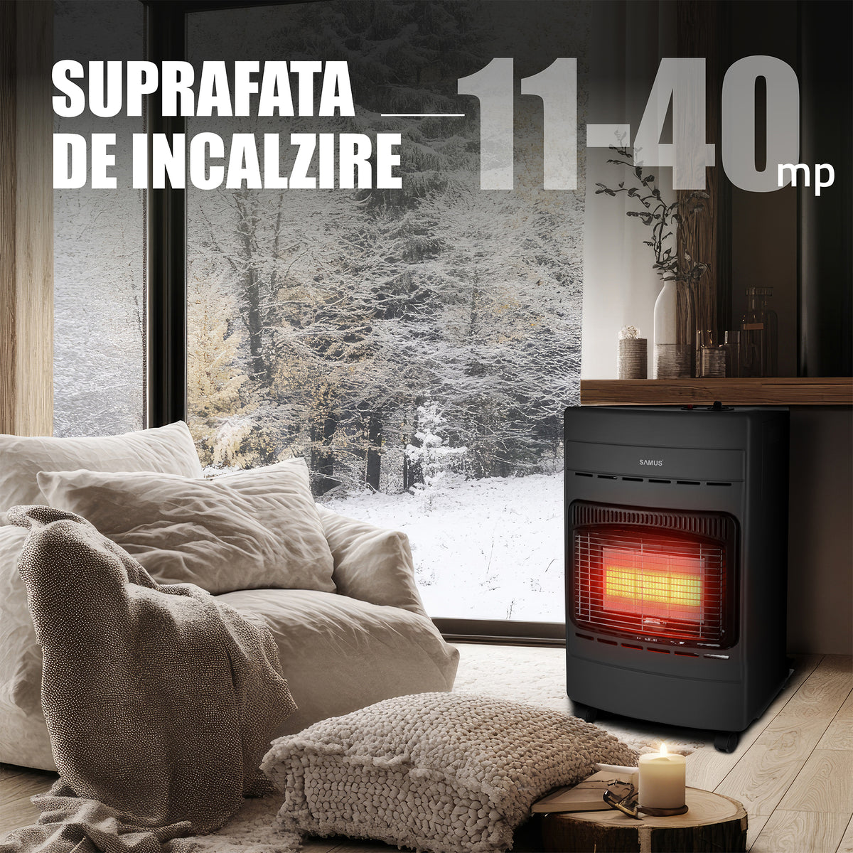 Soba pe gaz Samus RS424P | 15kg, Roșu