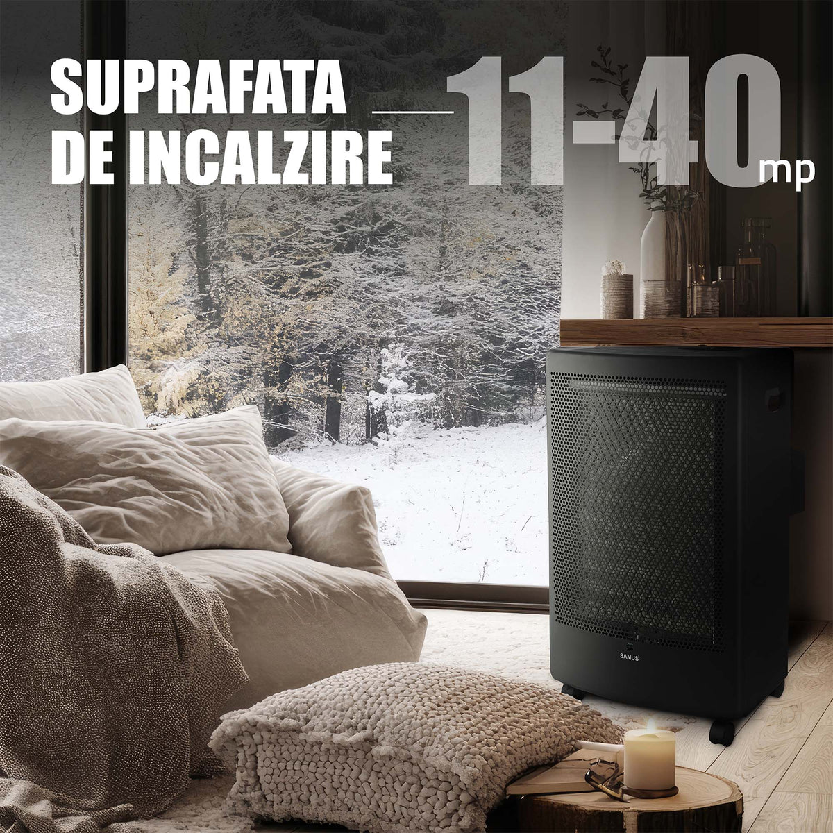 Soba pe gaz Samus RS426C | 13kg, Roșu, Portabil