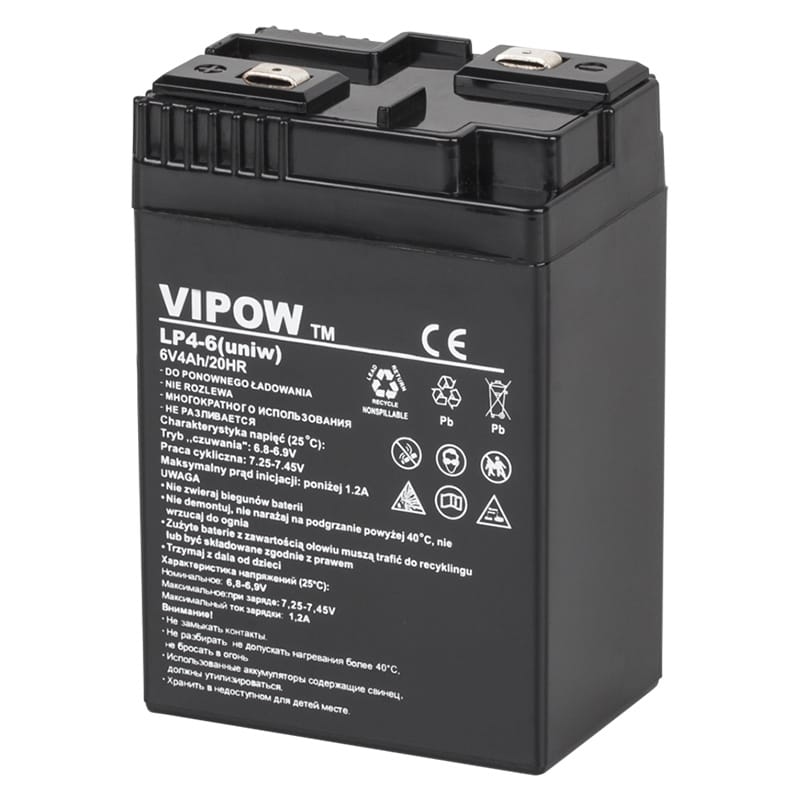 Vipow Acumulator Acumulator Vipow BAT0204 | AGM VRLA, 6V, 4Ah, Stationar