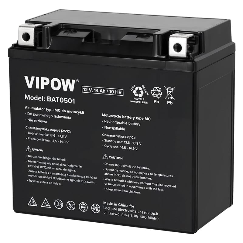 Vipow Acumulator Acumulator Moto Vipow BAT0501 | 12V, 14Ah