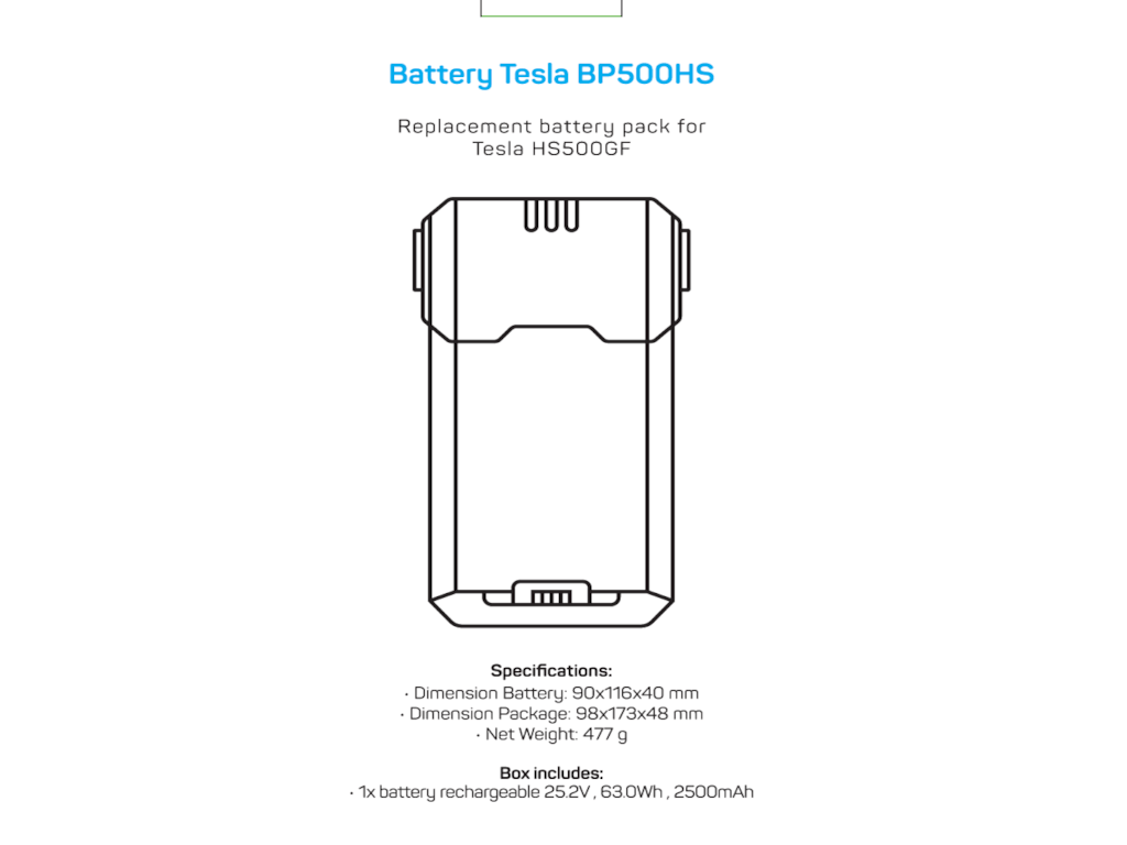 Tesla Acumulator Acumulator Tesla BP500HS | 2500mAh
