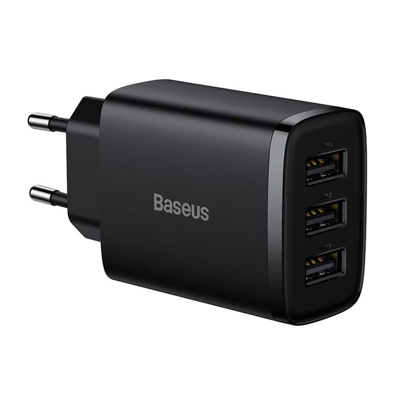 Baseus Incarcator USB Incarcator Retea Baseus BRA011960 | 3x USB, Fast Charging, 17W, Negru