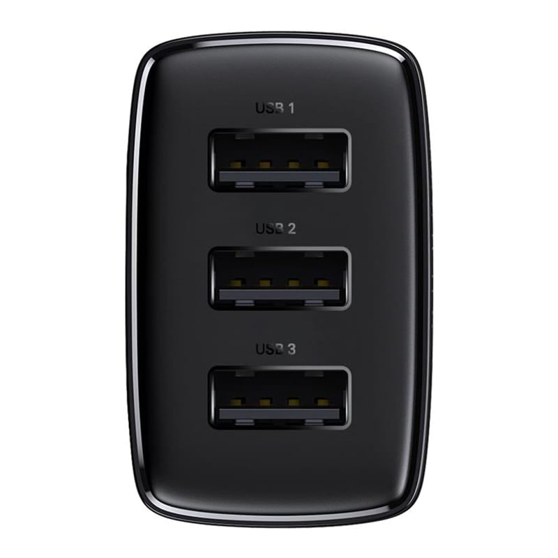 Baseus Incarcator USB Incarcator Retea Baseus BRA011960 | 3x USB, Fast Charging, 17W, Negru
