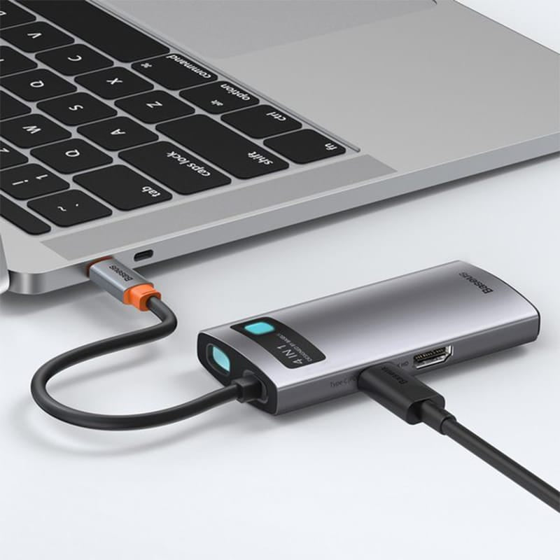 Baseus Adaptor USB Adaptor USB Baseus BRA013892 | 4in1, USB-C, HDMI, USB 3.0, Power Delivery